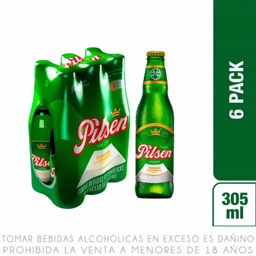 Sixpack Cerveza Pilsen Callao Botella 305ml