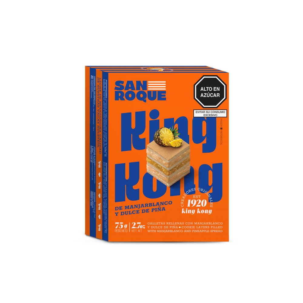 King Kong San Roque Manjarblanco y Piña 75g