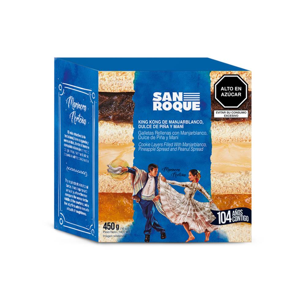King Kong San Roque Manjarblanco, Piña y Maní 450g