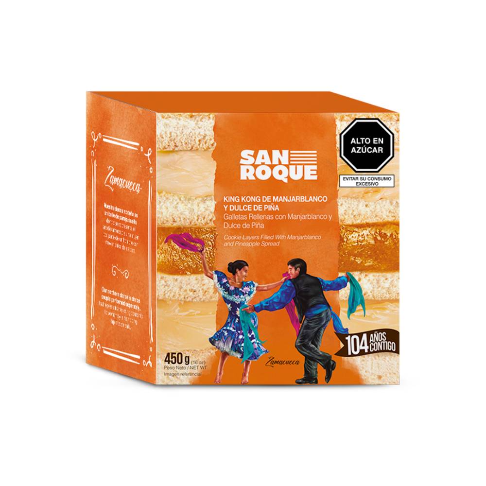 King Kong San Roque Manjarblanco y Piña 450g