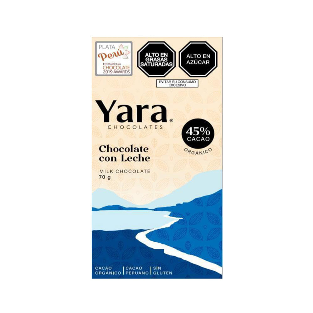 Chocolate con Leche 45% Yara 70g