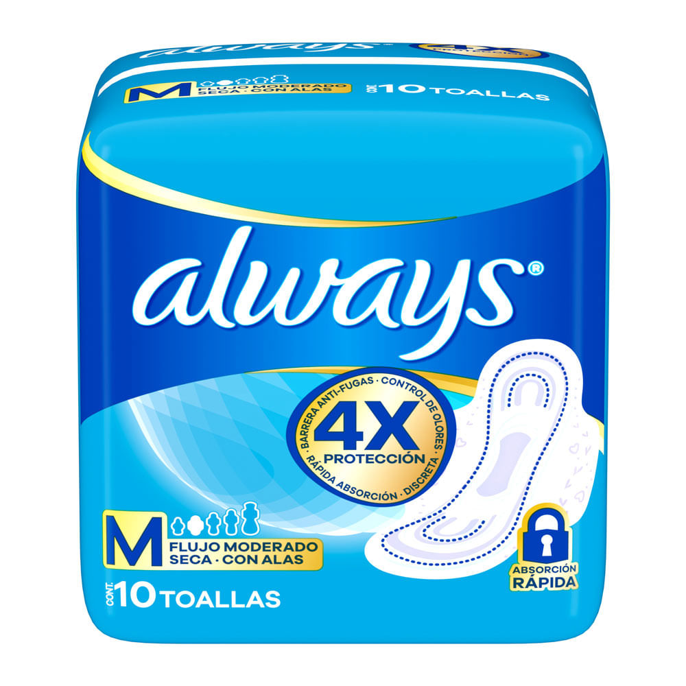 Toallas Higiénicas Always Maxi Protección Seca 10un