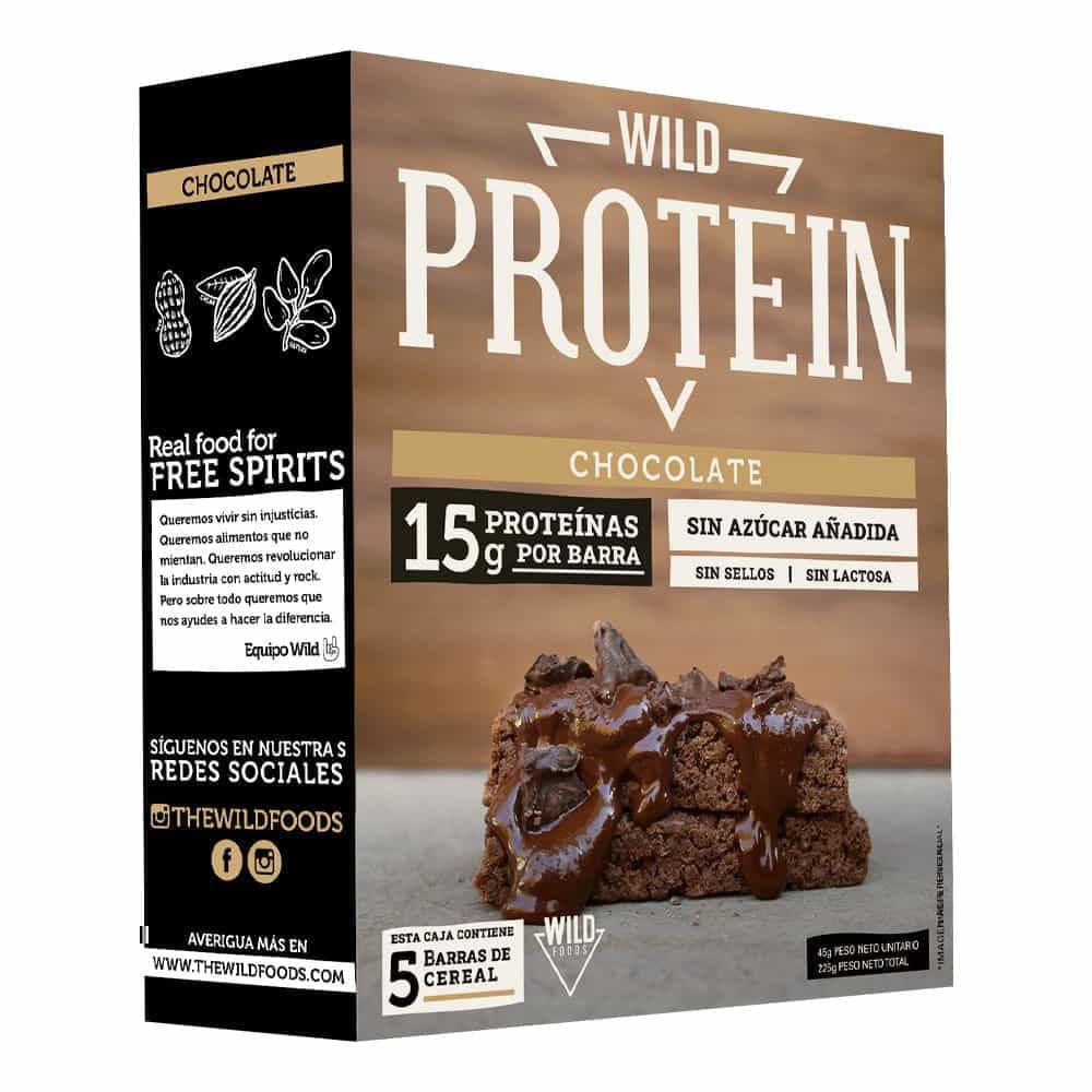 Barra de Cereal Chocolate Wild Protein Caja 5 unid