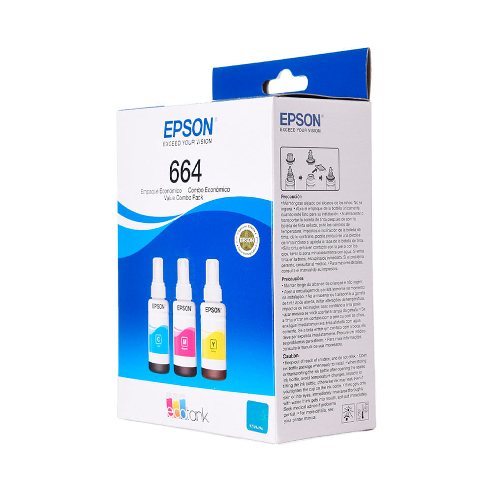 Pack de 3 Botellas Tinta Cmy Epson T664