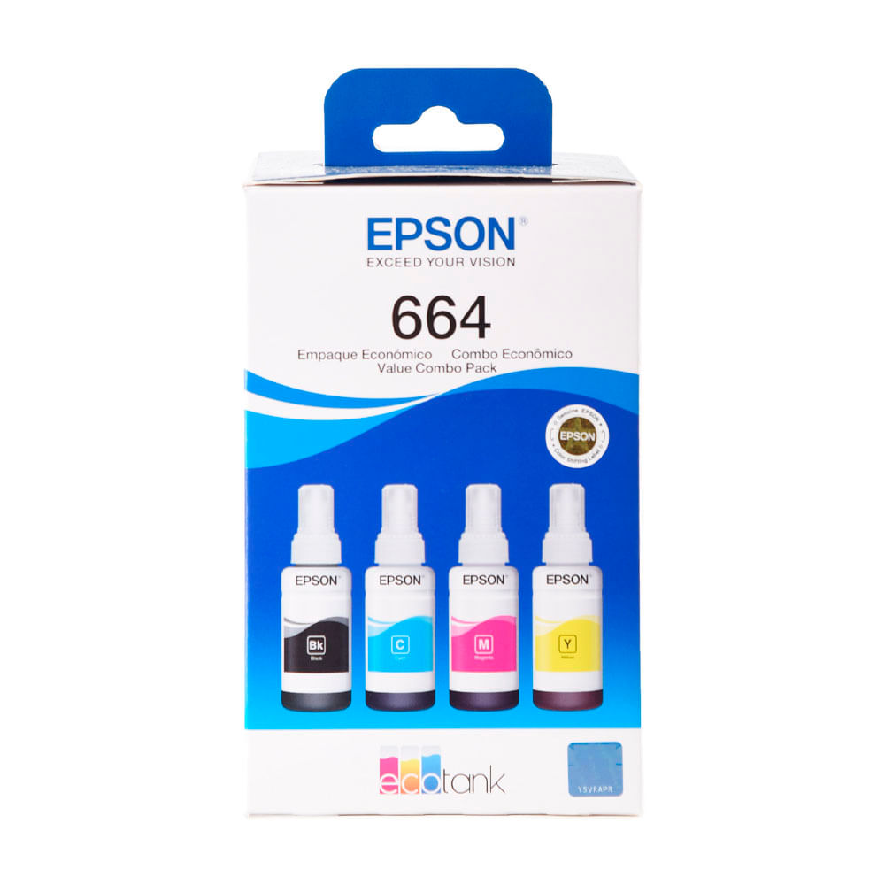 Pack de 4 Botellas Tinta Bcmy Epson T664