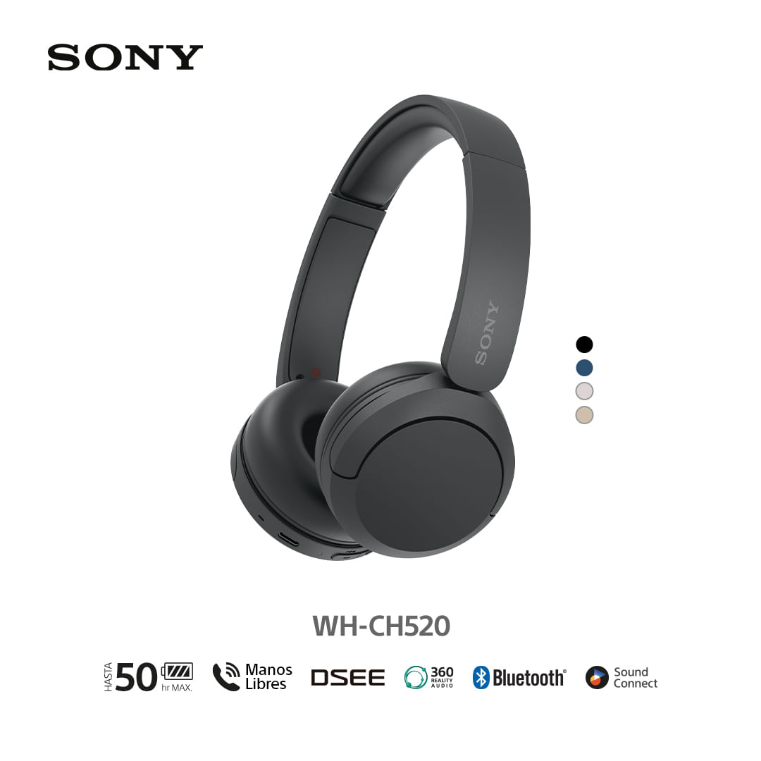 Audífonos Bluetooth Sony WH-CH520 Negro