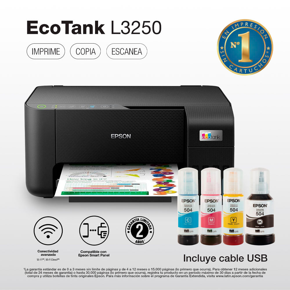 Epson Impresora Multifuncional Inalámbrica L3250