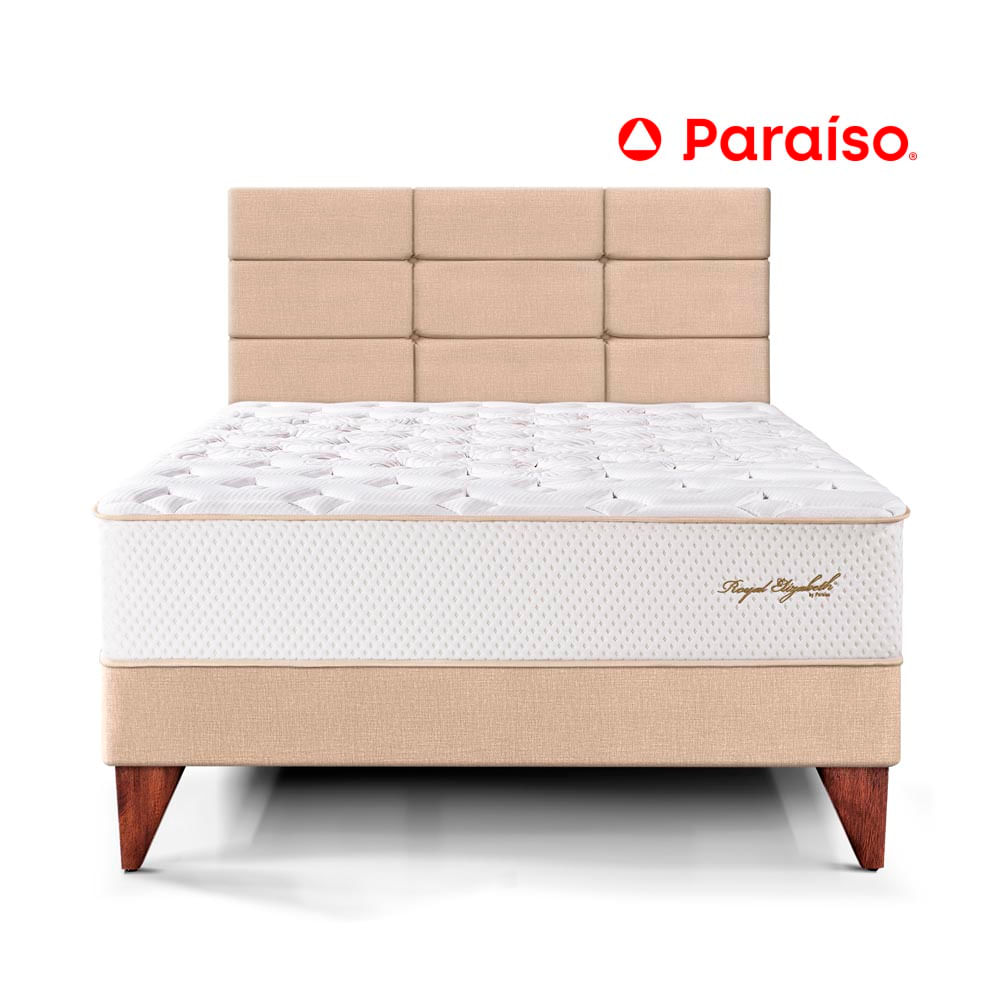 Dormitorio Europeo Royal Elizabeth con Blocks 1.5 Plazas Champagne