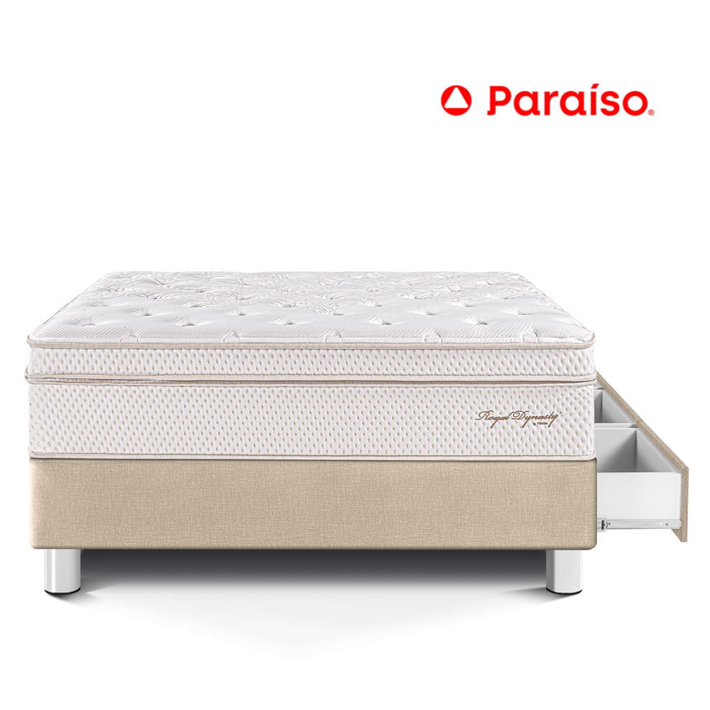 Cama Royal Dynasty con Cajones 1.5 Plazas Champagne