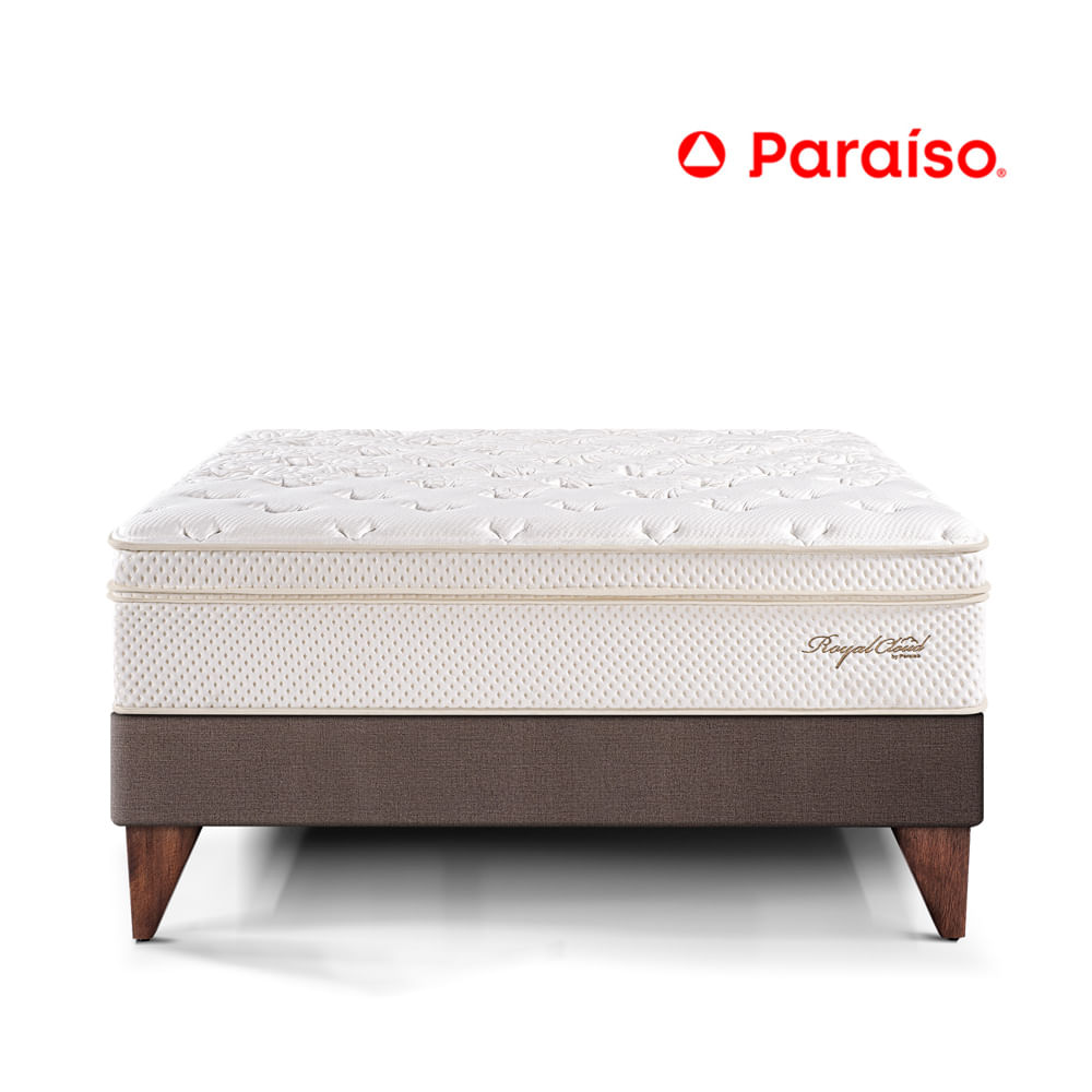 Cama Europea Royal Cloud 1.5 Plazas Chocolate