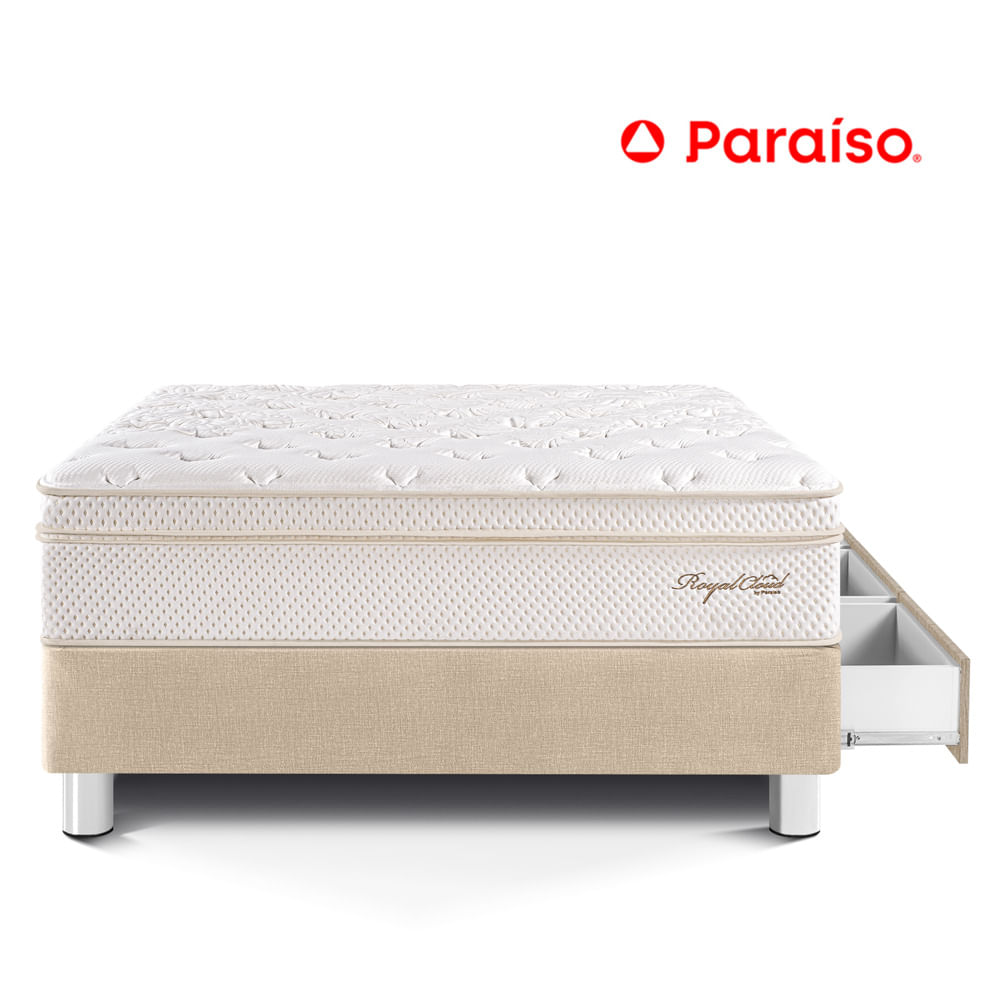 Cama Royal Cloud con Cajones 1.5 Plazas Champagne