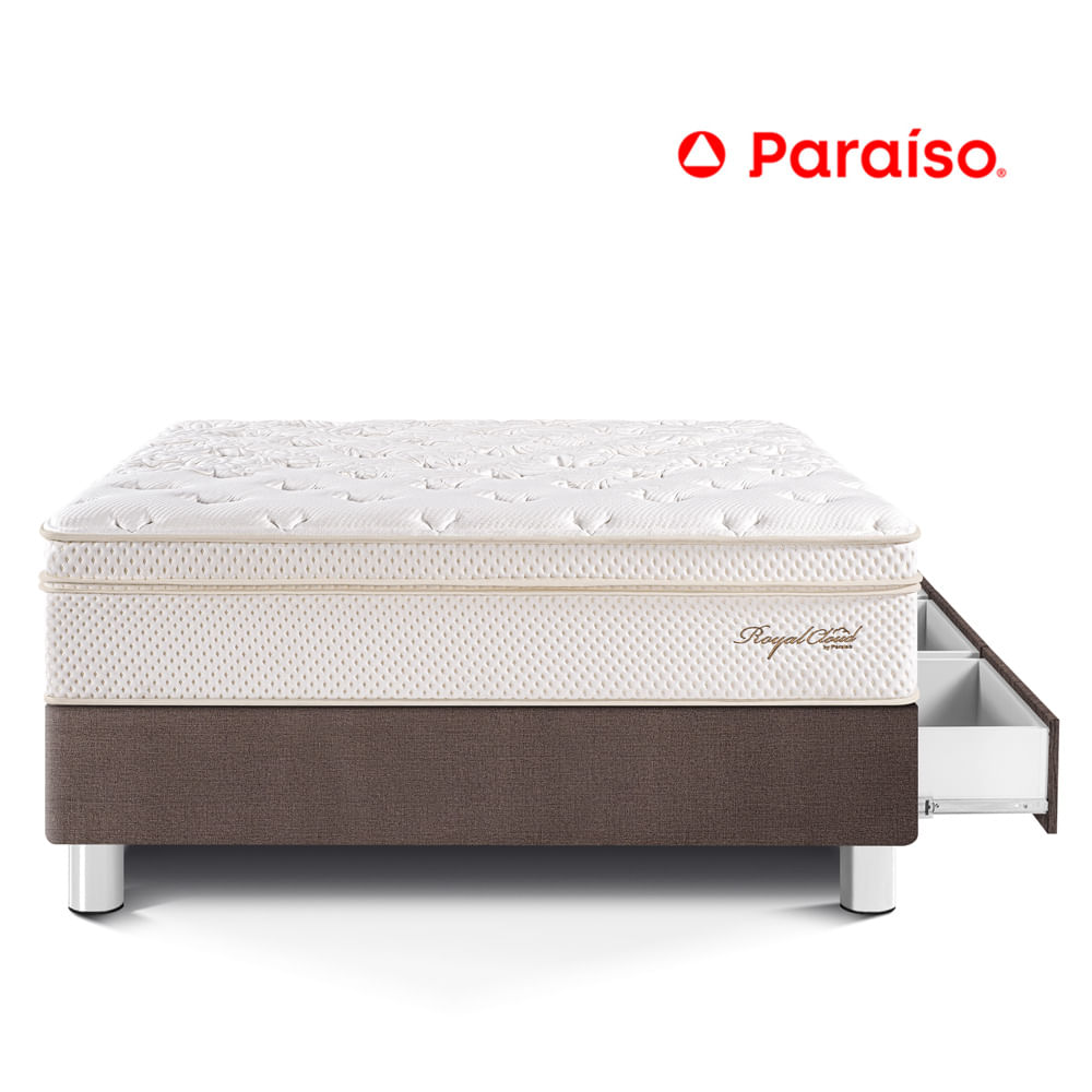 Cama Royal Cloud con Cajones 1.5 Plazas Chocolate