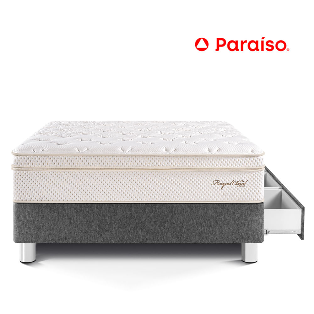 Cama Royal Cloud con Cajones 1.5 Plazas Gris