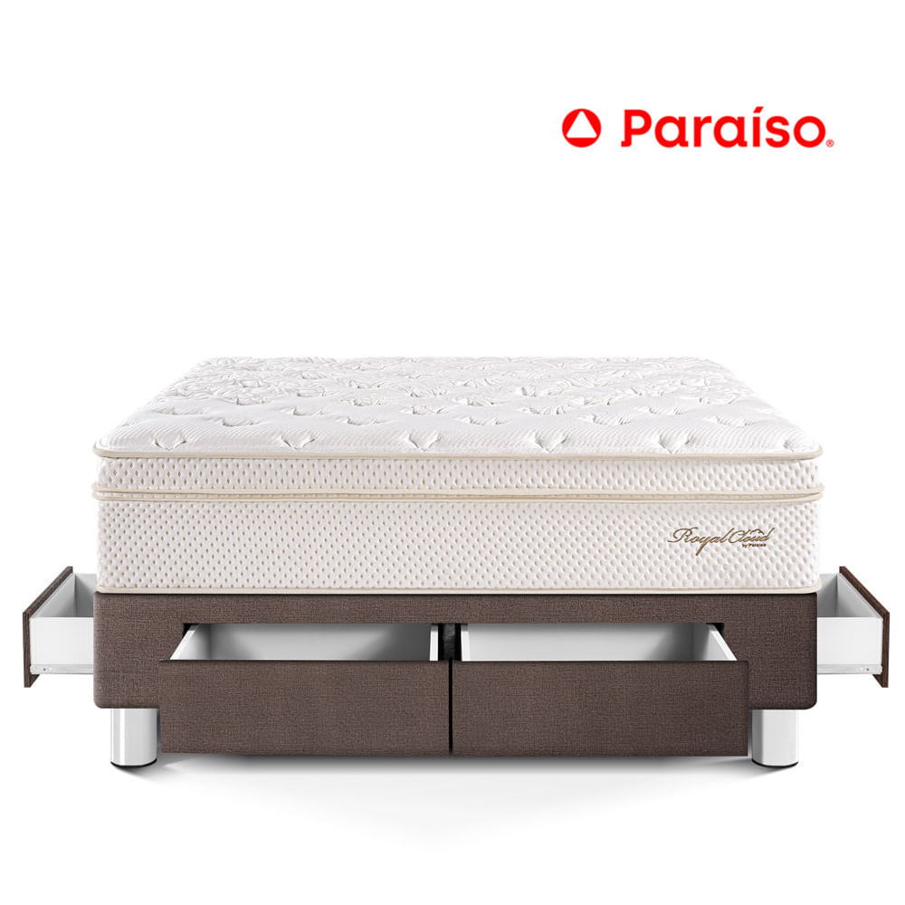 Cama Royal Cloud con Cajones 2 Plazas Chocolate