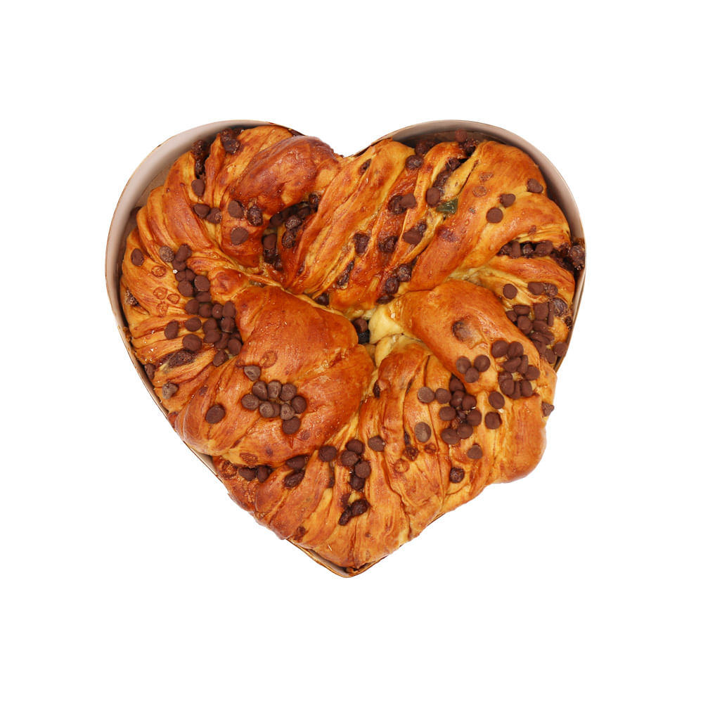 Rosca con Chispas de Chocolate Corazón x un