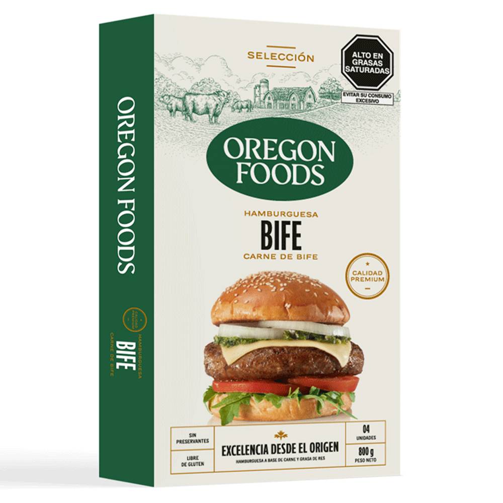 Hamburguesas de Bife Oregon Foods 4un