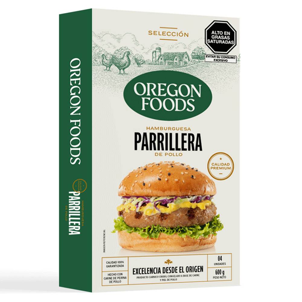 Hamburguesa Parrillera de Pollo Oregon Foods 4un