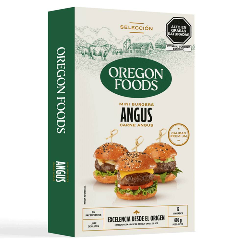 Mini Burgers Angus Oregon Foods 12un