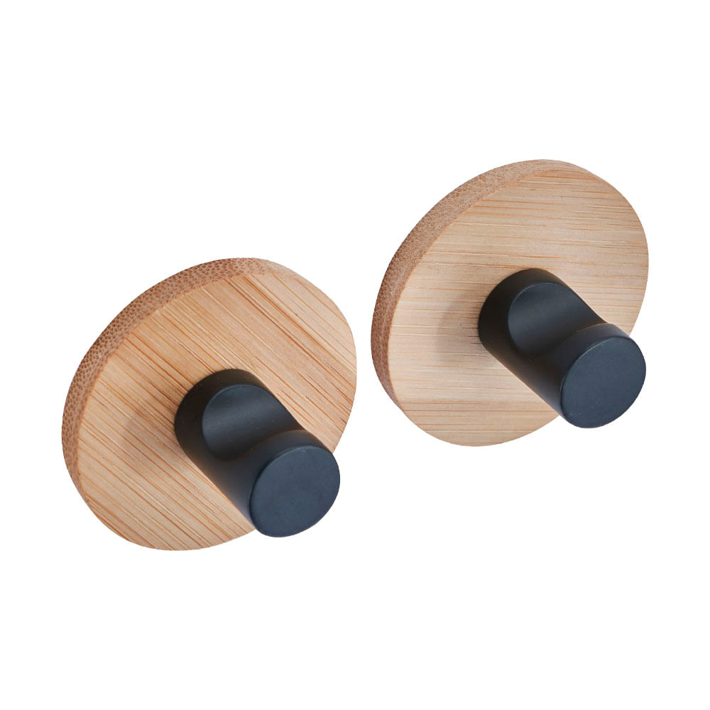 Pack 2 Perchas Adhesivo Krea Pared Metalico Bambu Red