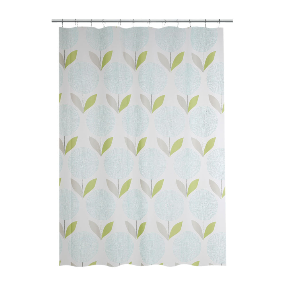 Cortina de Baño Krea PVC con Ganchos Flores