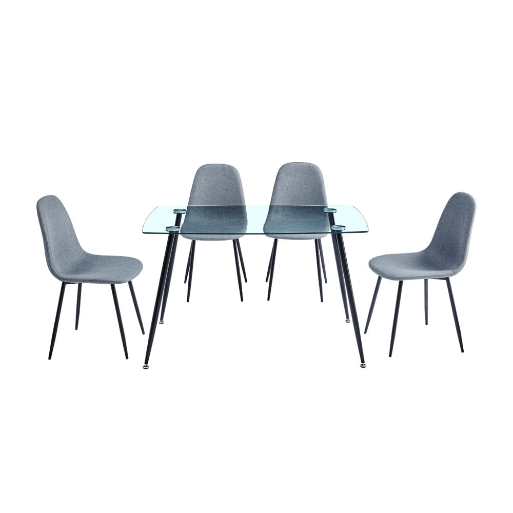 Comedor M+Design Oliver 4 Sillas Gris 120x70x75cm