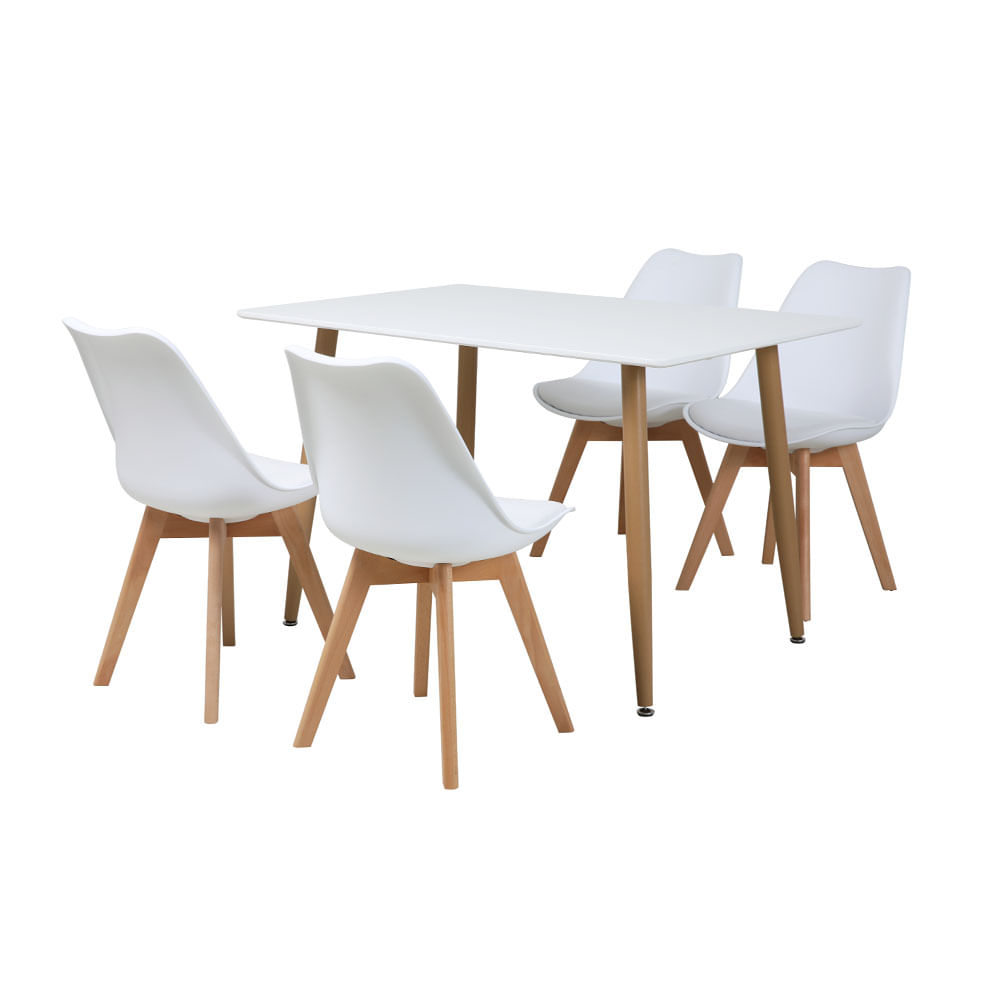 Comedor M+Design Quille 4 Sillas Blanco