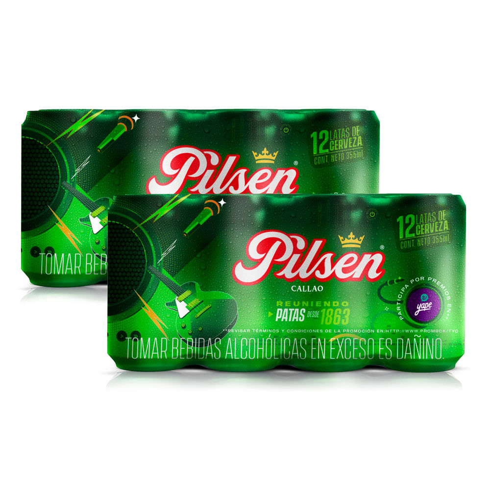 Twelvepack x2 Cerveza Pilsen Callao Lata 355ml