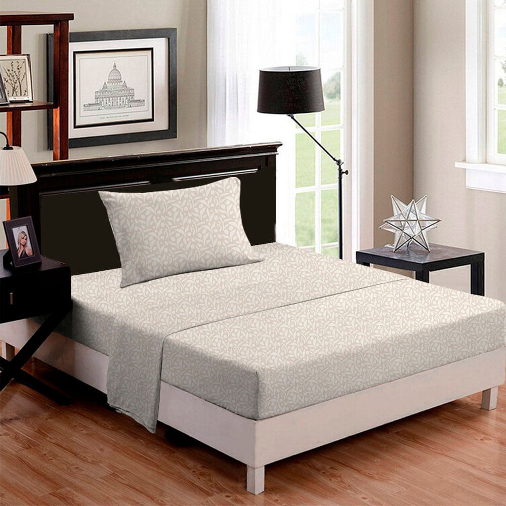 Juego de Sábanas Krea 120Gsm Microfibra Estampado Nativa 1.5 Plaza