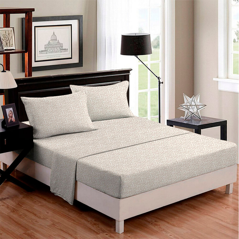 Juego de Sábanas Krea 120Gsm Microfibra Estampado Nativa 2 Plazas