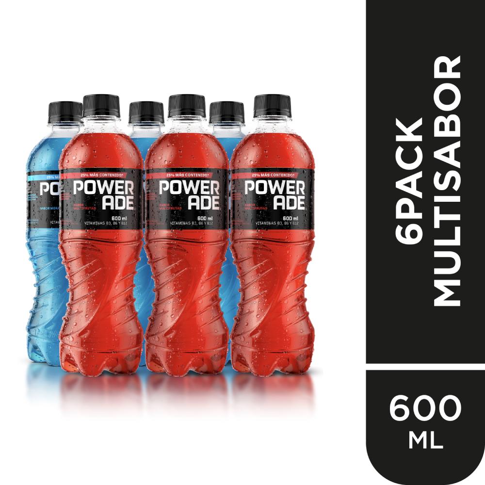 Sixpack Bebida Rehidratante Powerade Surtido Mix 600ml