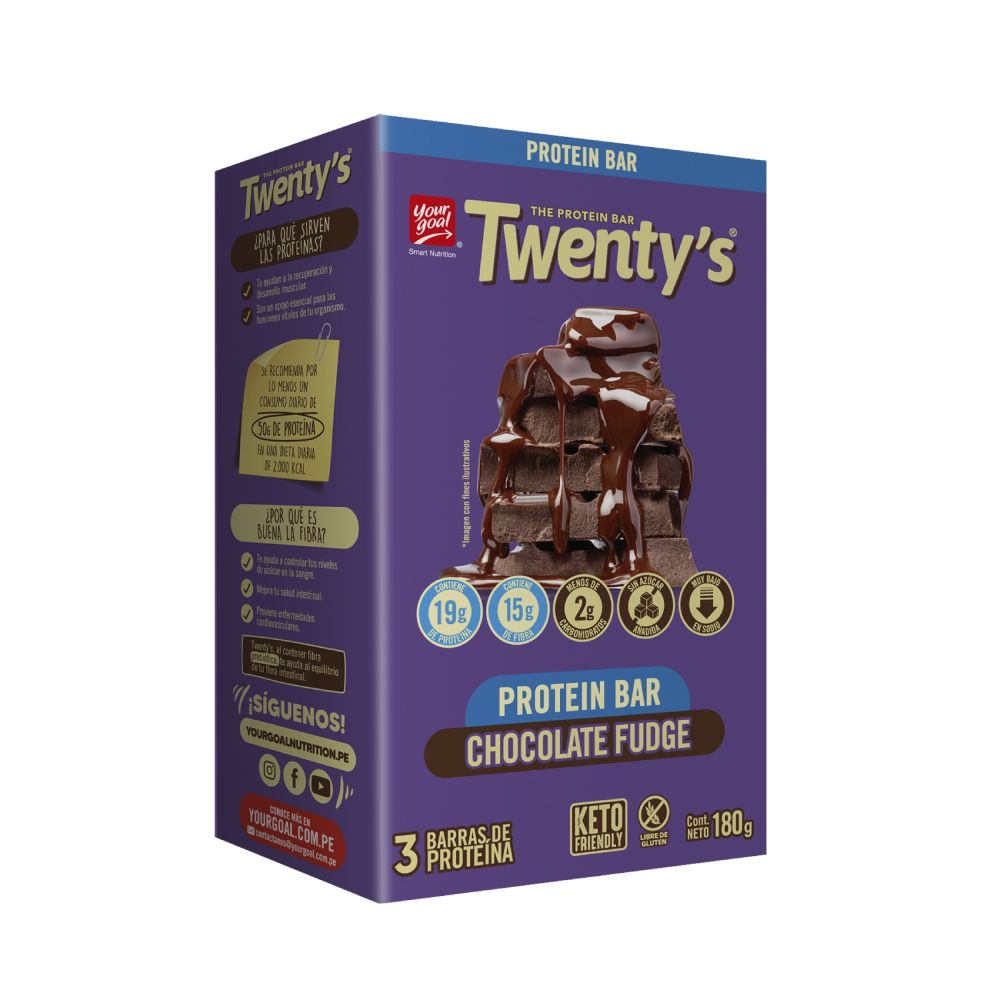 Barras de Proteína Twenty's Chocolate Fudge 3un