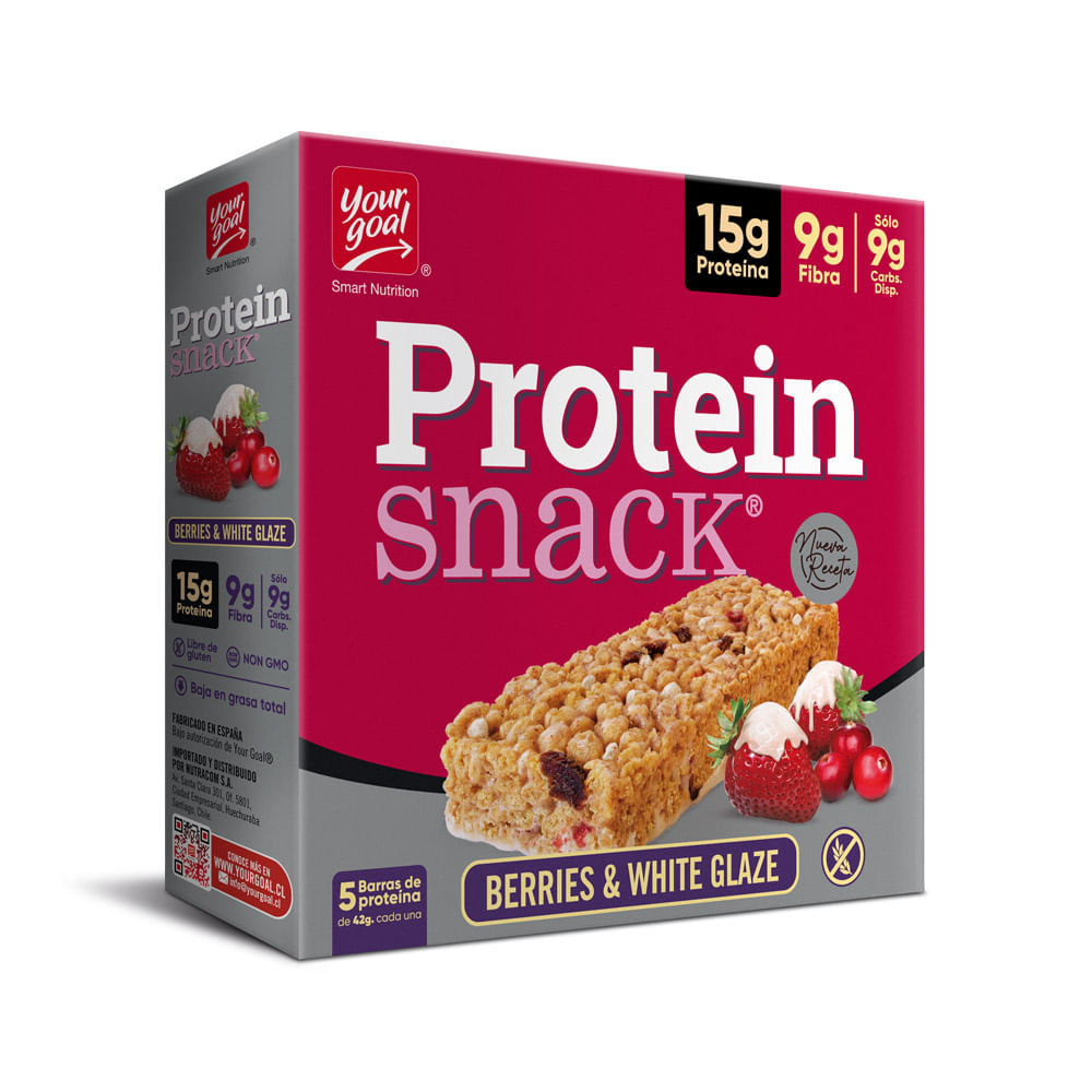 Barras de Proteína Protein Snack Berries & White Glaze 5un