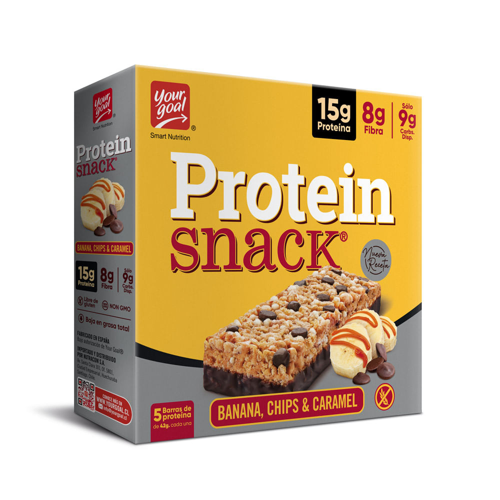 Barras Energéticas Protein Snack Plátano Chips & Caramel 5un