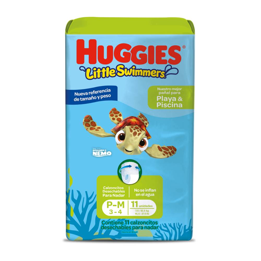Pañales para Bebé HUGGIES Little Swimmers Talla M Paquete 11un