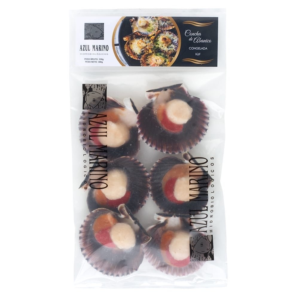Conchas de Abanico Media Valva Congelada Azul Marino 6un