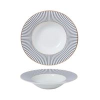 Plato Hondo Ferrand 23cm Azul Rayas con Filo
