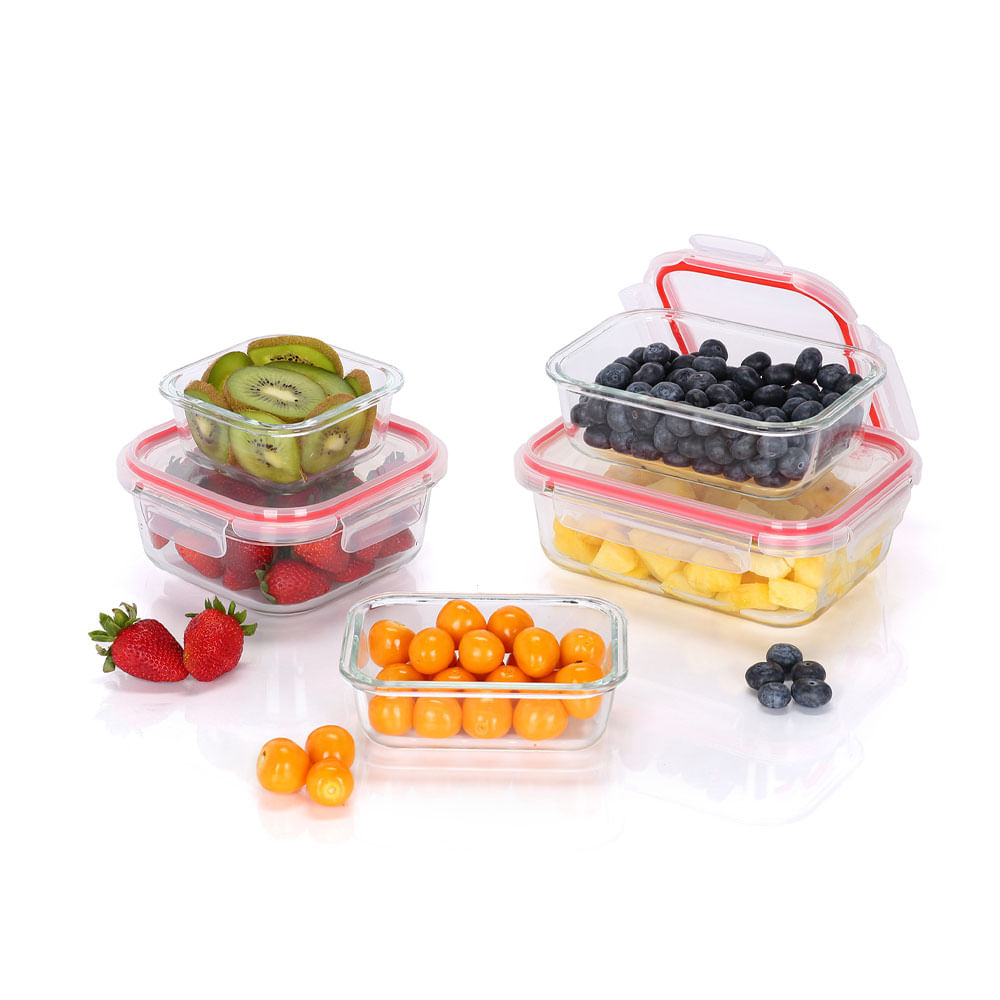 Set 10 Contenedores Triko Vidrio Borosilicato