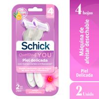 Twopack Máquina de Afeitar Desechable Schick Quattro 4 Piel Delicada