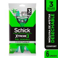 Pack x6 Máquina de Afeitar Desechable Xtreme 3 Piel Sensible