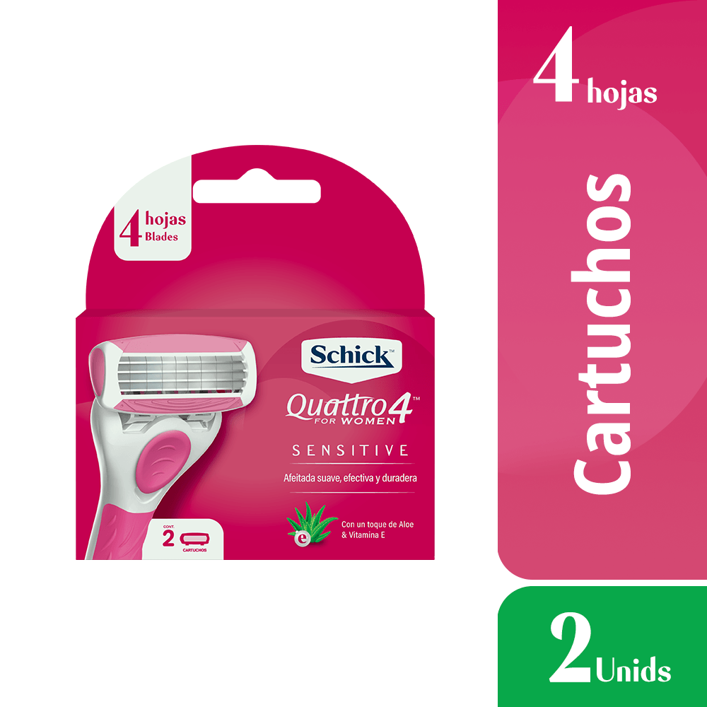 Repuesto de Afeitar Schick Quattro para Mujer Pack 2 Unidades