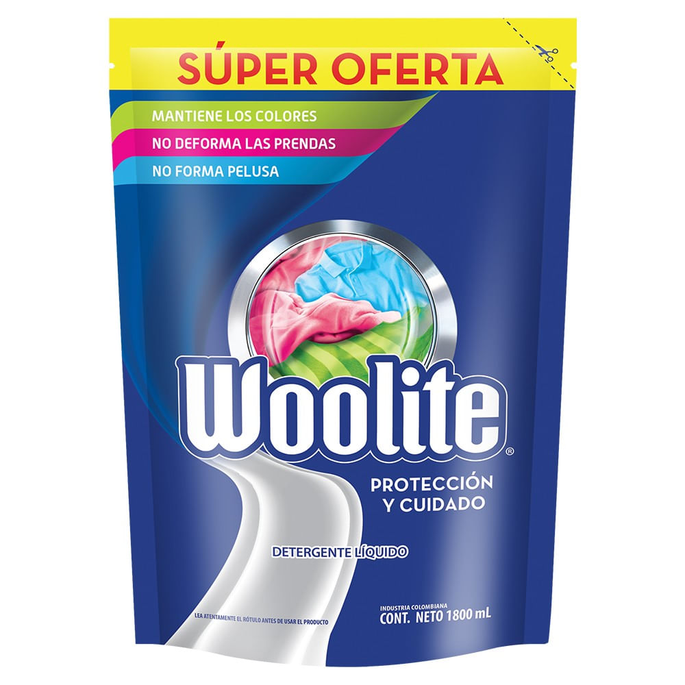 Detergente Líquido Woolite Protección y Cuidado 1.8L