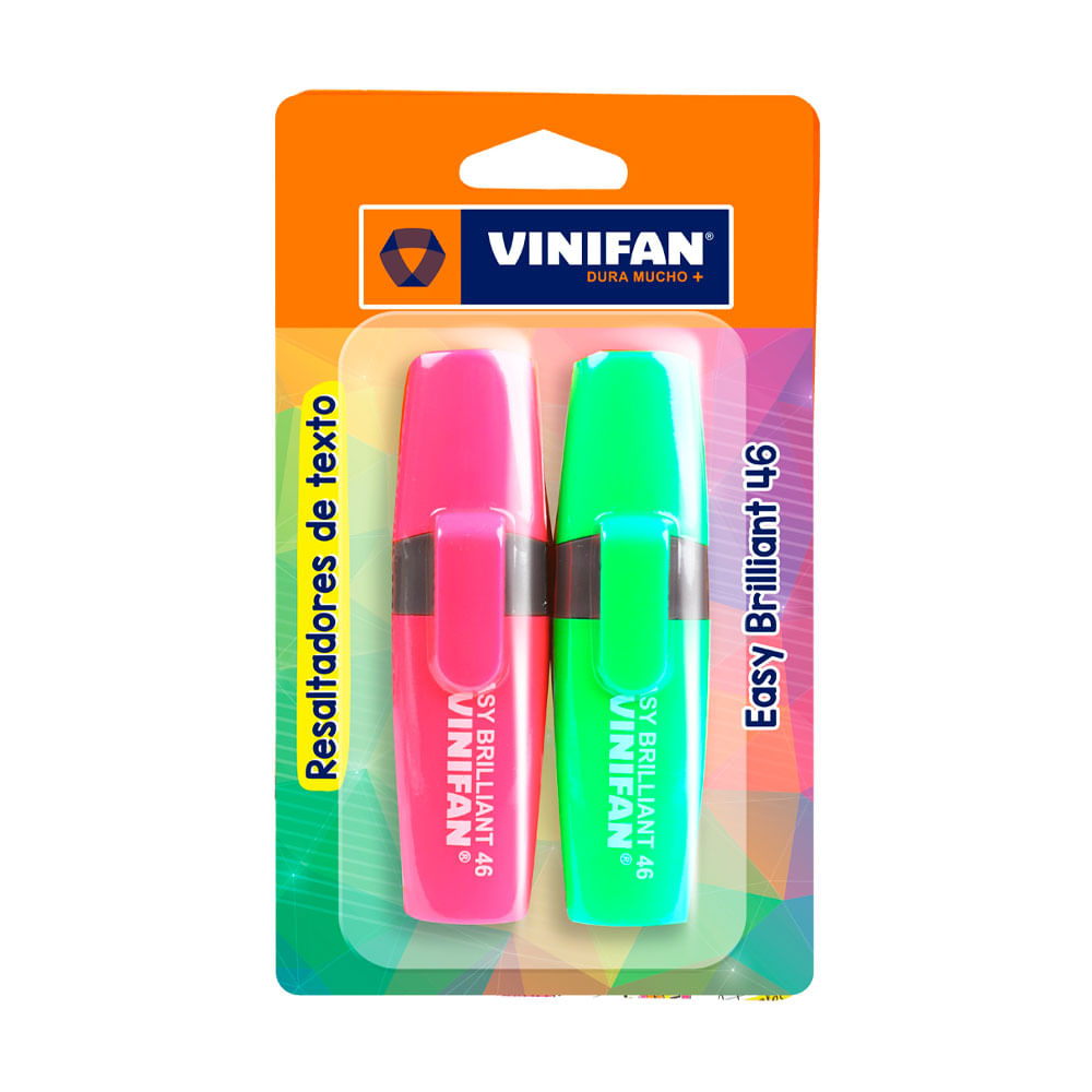 Resaltador Easy Vinifan Brilliante 46 x2 Verde|Rosado