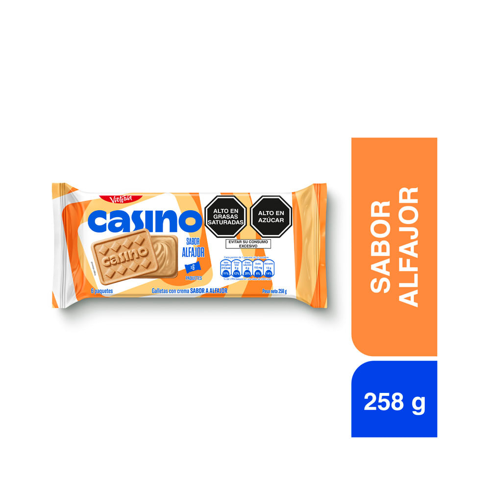 Sixpack Galleta Casino Sabor Alfajor 43g