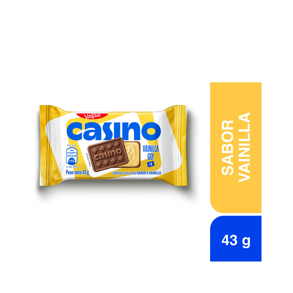 Sixpack Galleta Casino Sabor Vainilla 43g