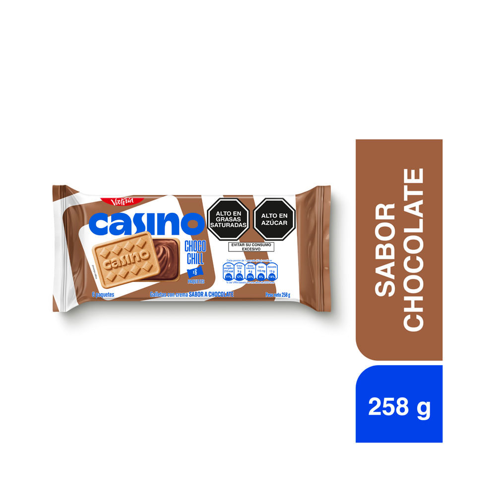 Sixpack Galleta Casino Sabor Chocolate 43g