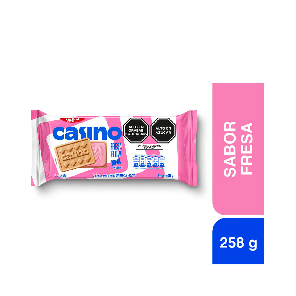 Sixpack Galleta Casino Sabor Fresa 43g