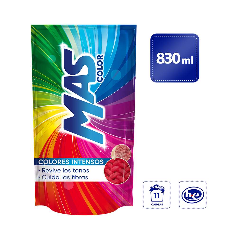 Detergente Líquido MAS Color 830ml