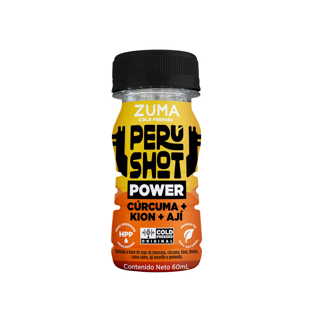 Jugo Cold Pressed Zuma Perú Shot Power Botella 60ml