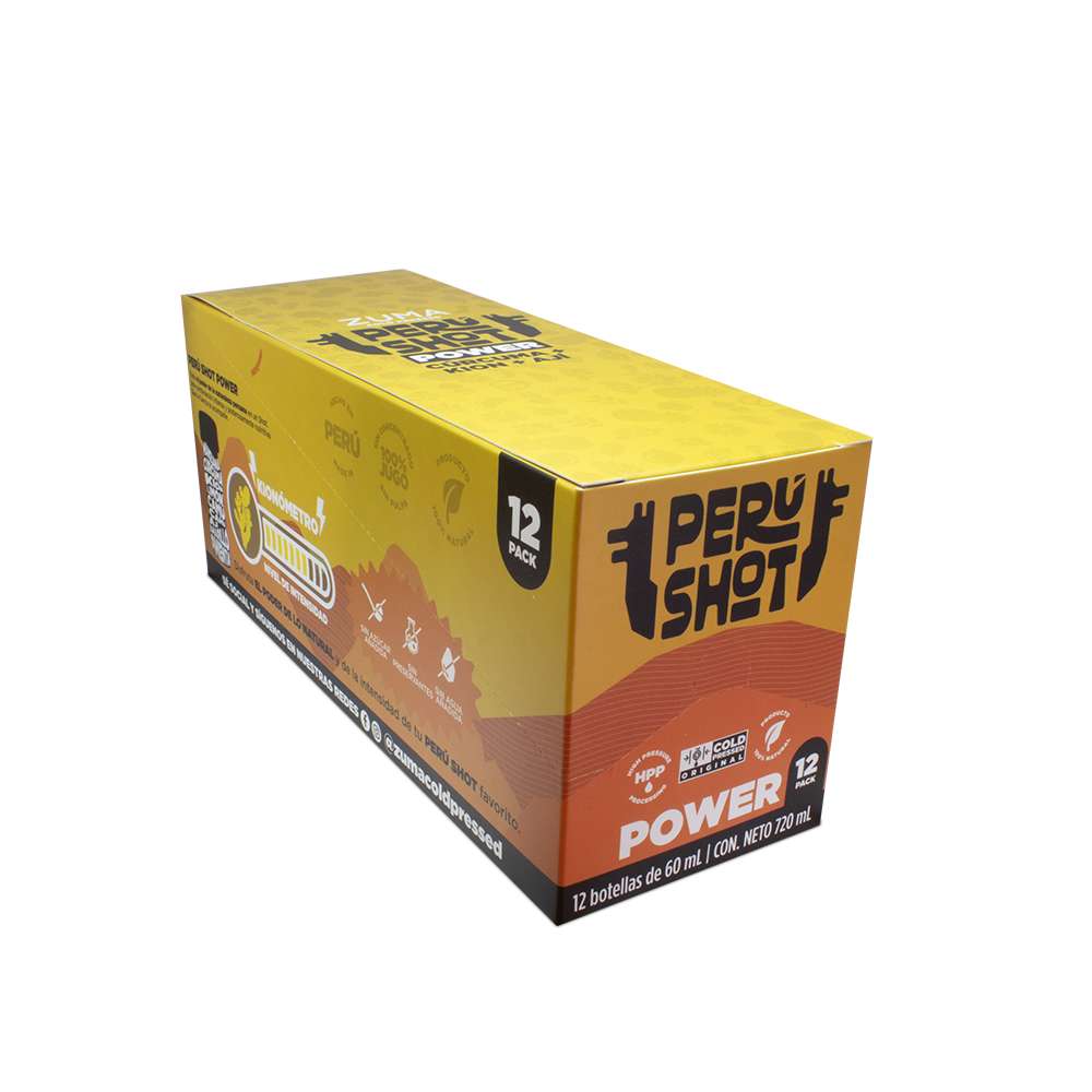 Twelvepack Jugo Cold Pressed Zuma Perú Shot Power Botella 60ml