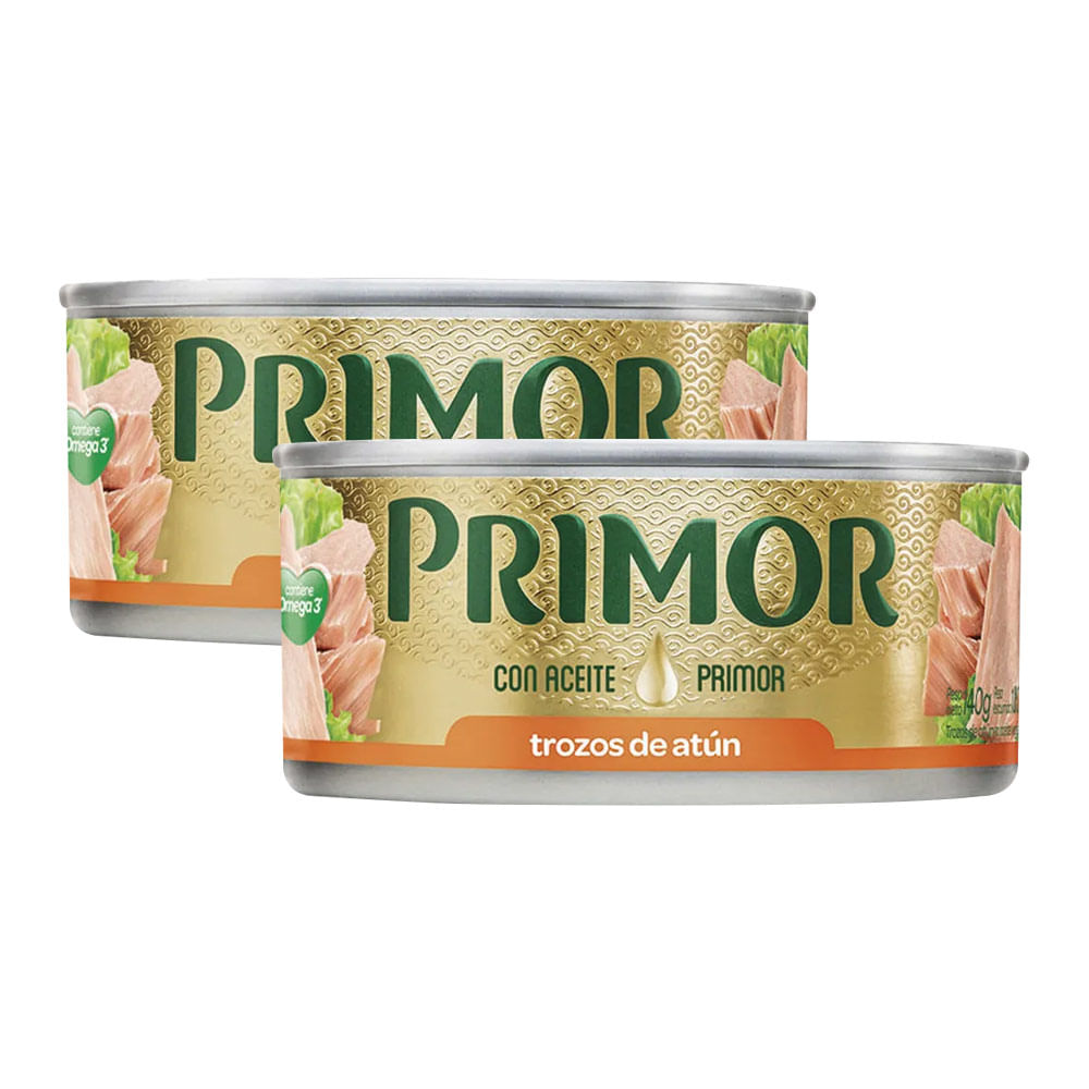 Twopack Trozos de Atún en Aceite Primor 140g